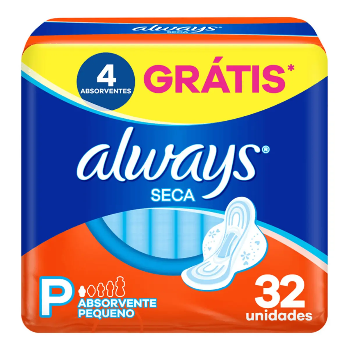 Imagem do produto ABSORVENTE ALWAYS BASICA SECA COM ABAS COM 32 UNIDADES