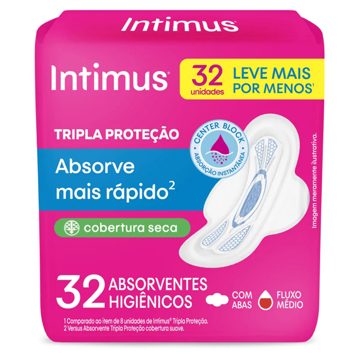 Imagem do produto ABSORVENTE INTIMUS GEL NORMAL SECA COM ABAS COM 32 UNIDADES
