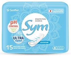Imagem do produto ABSORVENTE PROTETOR DIARIO SYM SEM PERFUME COM 15 UNIDADES
