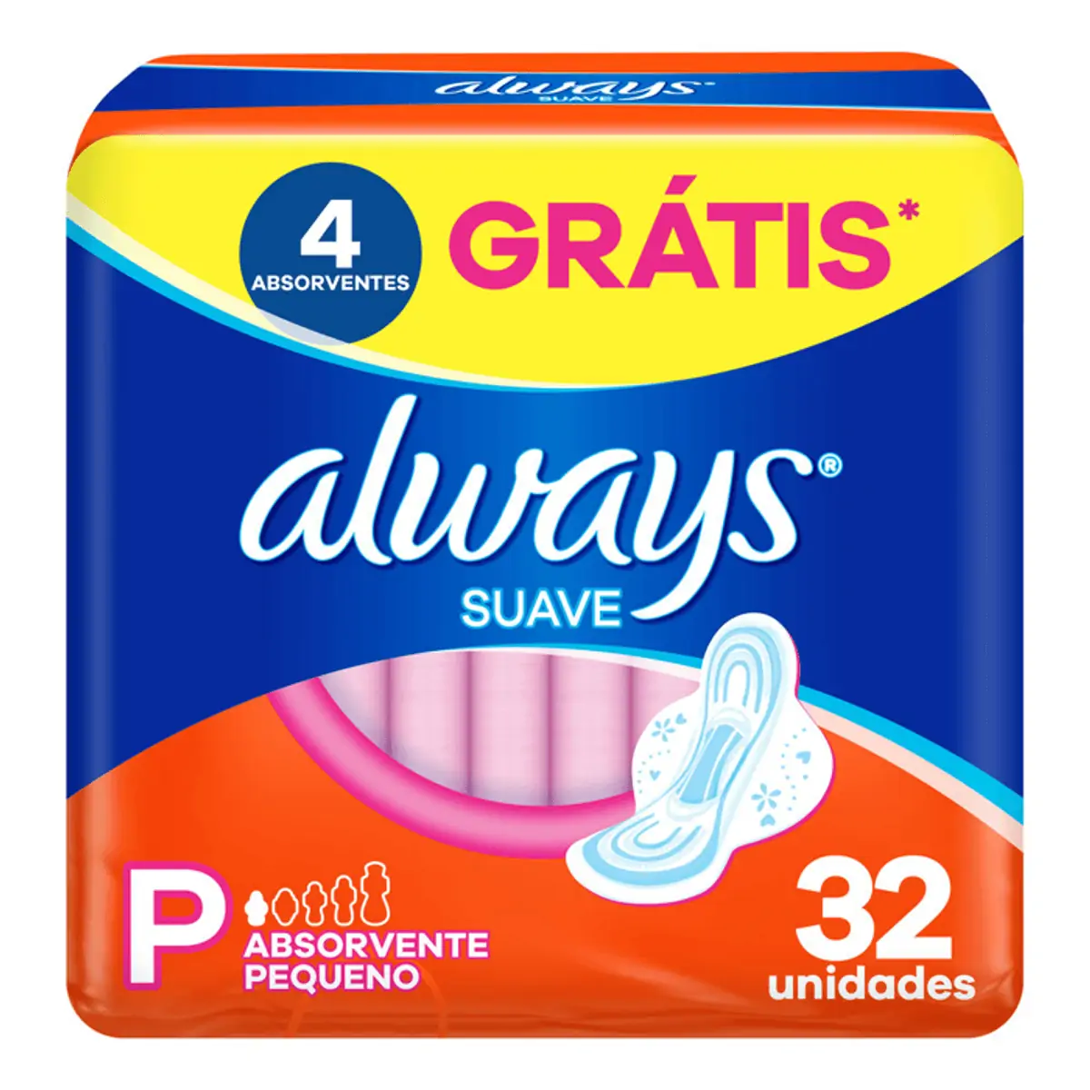 Imagem do produto ABSORVENTE SEMPRE LIVRE PROTECAO SUAVE COM ABAS COM 32 UNIDADES