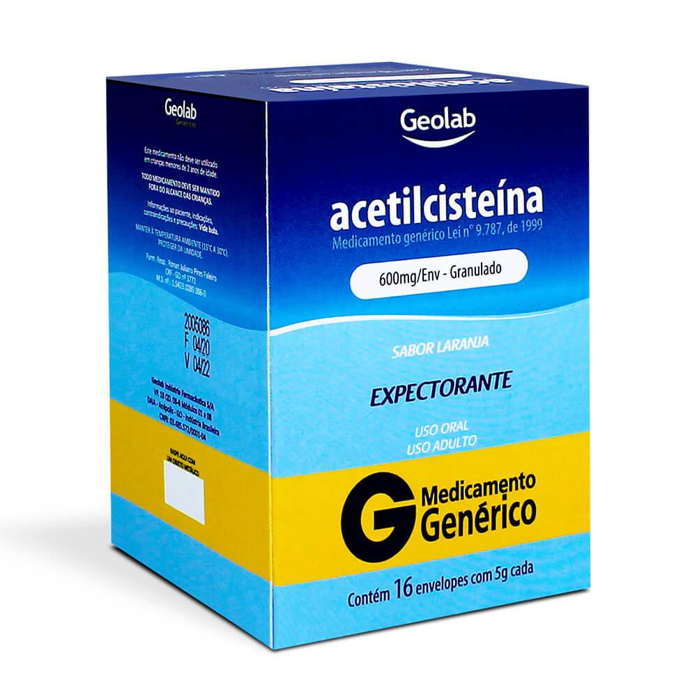 Imagem do produto ACETILCISTEINA 600MG COM 16 ENVELOPES 5G GEOLAB
