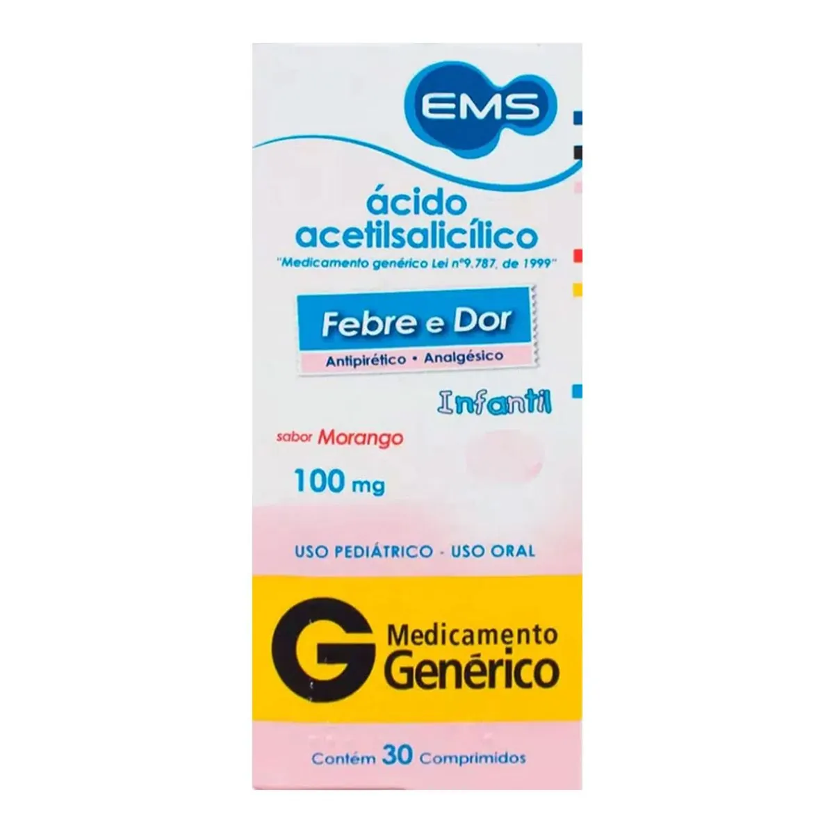 Thumbnail de ACIDO ACETILSALICILICO 100MG COM 30 COMPRIMIDOS EMS