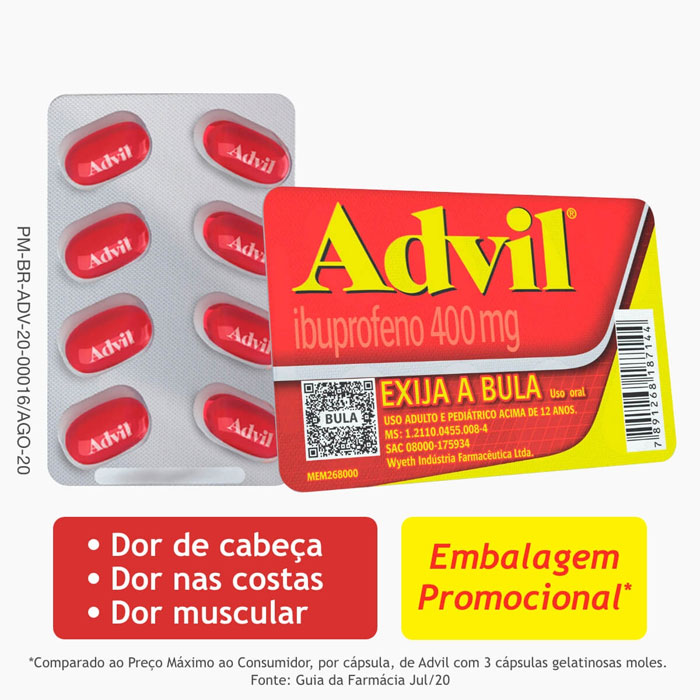 Thumbnail de ADVIL 400MG COM 16 CAPSULAS HALEON