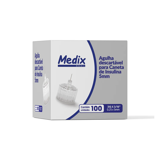Imagem do produto AGULHA PARA CANETA DE INSULINA 31G 5MM COM 100 UNIDADES SR