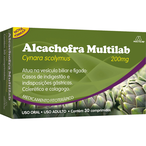 Imagem do produto ALCACHOFRA MULTILAB 200MG COM 30 COMPRIMIDOS