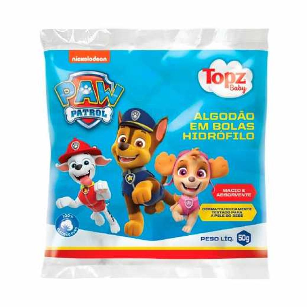 Imagem do produto ALGODAO EM BOLAS TOPZ BABY PATRULHA CANINA 50G