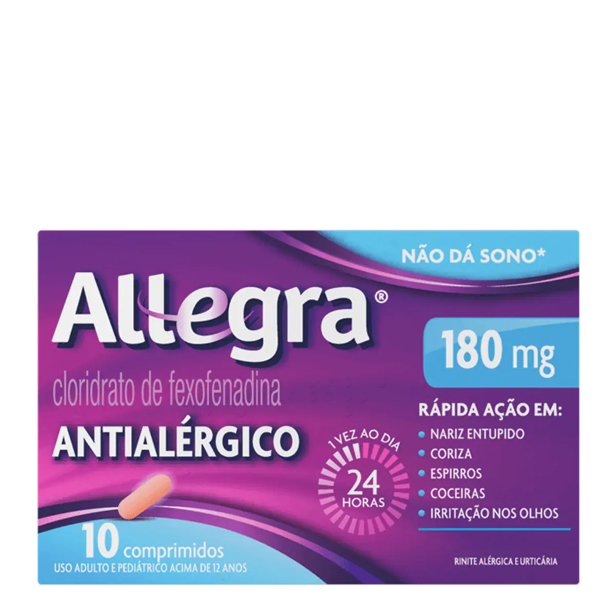 Imagem do produto ALLEGRA 180MG COM 10 COMPRIMIDOS REVESTIDOS SANOFI