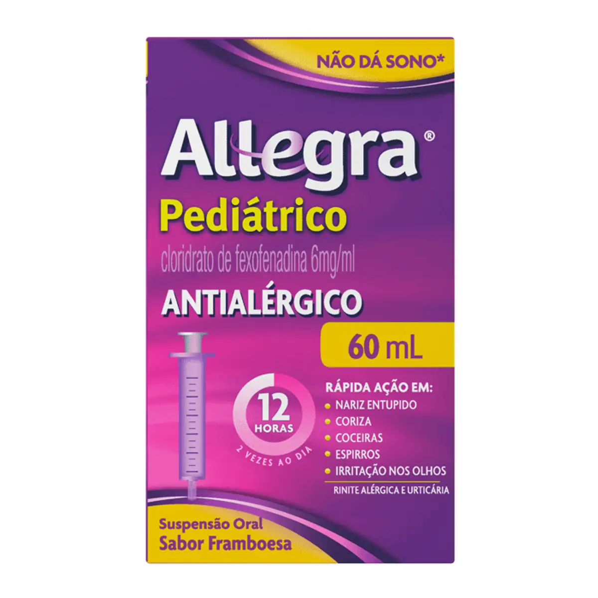 Imagem do produto ALLEGRA PEDIATRICO 6MG/ML SUSPENSAO ORAL 60ML COM SERINGA SANOFI