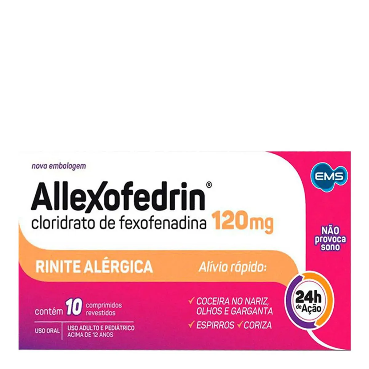 Imagem do produto ALLEXOFEDRIN 120MG COM 10 COMPRIMIDOS REVESTIDOS EMS