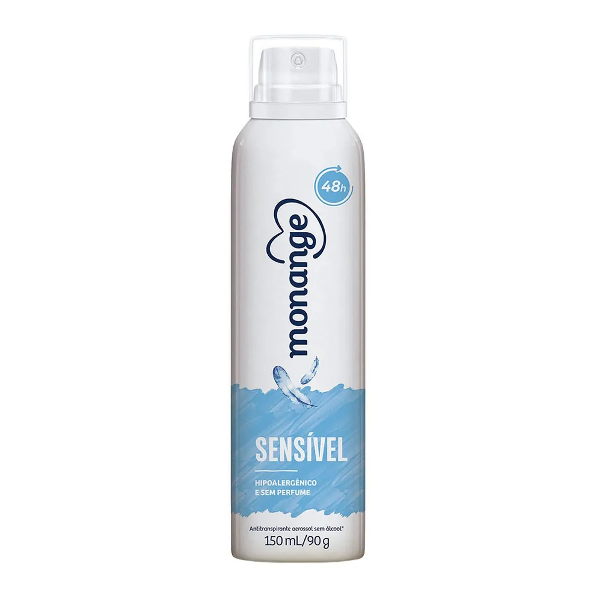 Imagem do produto ANTITRANSPIRANTE AEROSSOL SENSIVEL SEM PERFUME MONANGE 150ML
