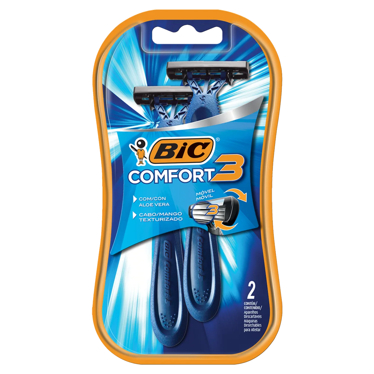 Imagem do produto APARELHO DE BARBEAR BIC COMFORT 3 PELE NORMAL COM 2 UNIDADES AZUL