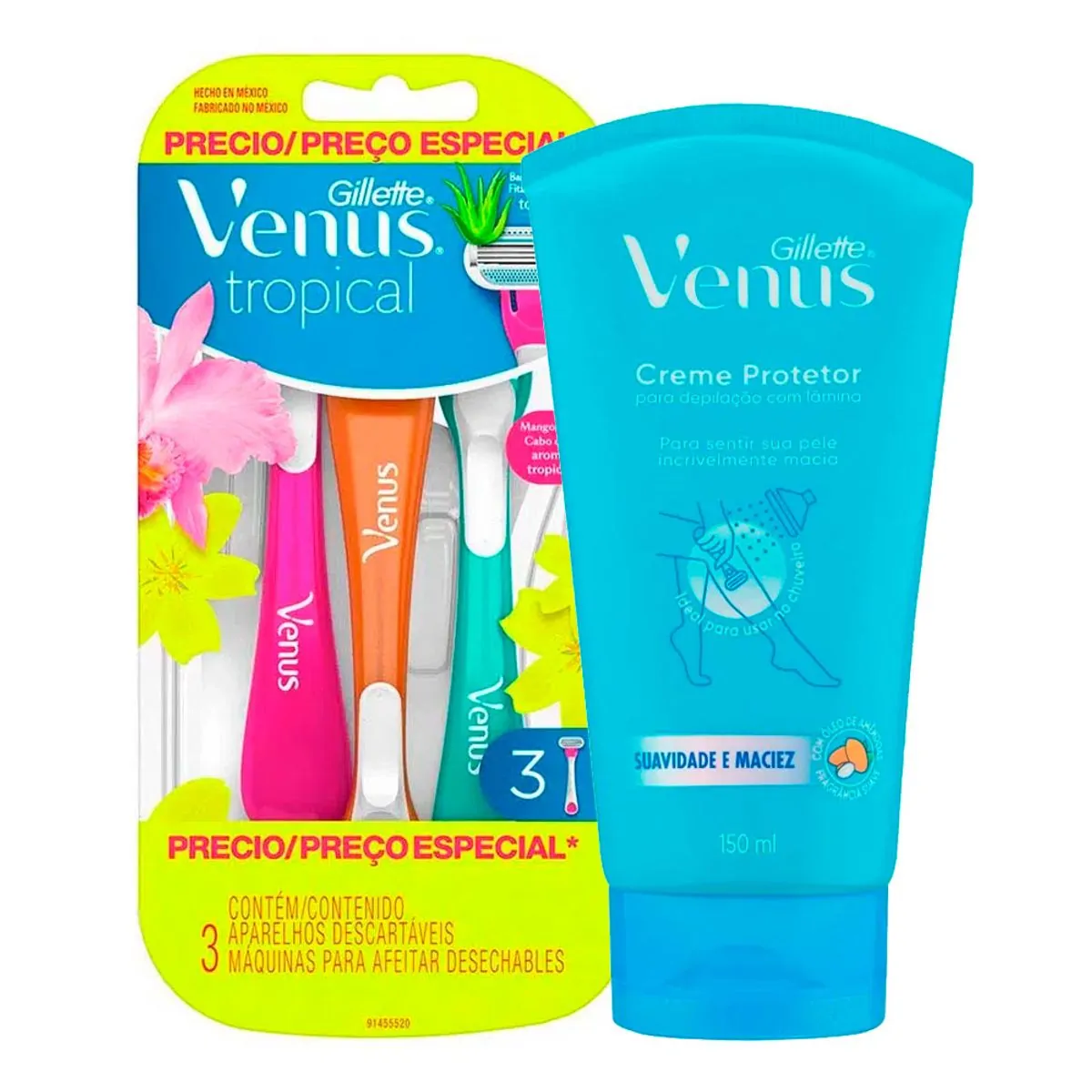 Imagem do produto APARELHO DE BARBEAR VENUS TROPICAL COM 3 UNIDADES