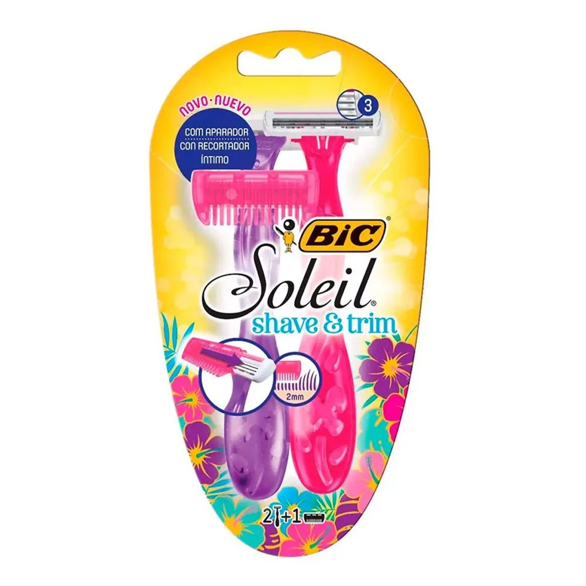 Imagem do produto APARELHO DE DEPILACAO BIC SOLEIL TRIMMER ROSA E ROXO COM 2 UNIDADES
