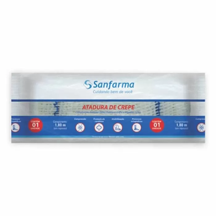 Imagem do produto ATADURA DE CREPE SANFARMA 15CM X 1,80M