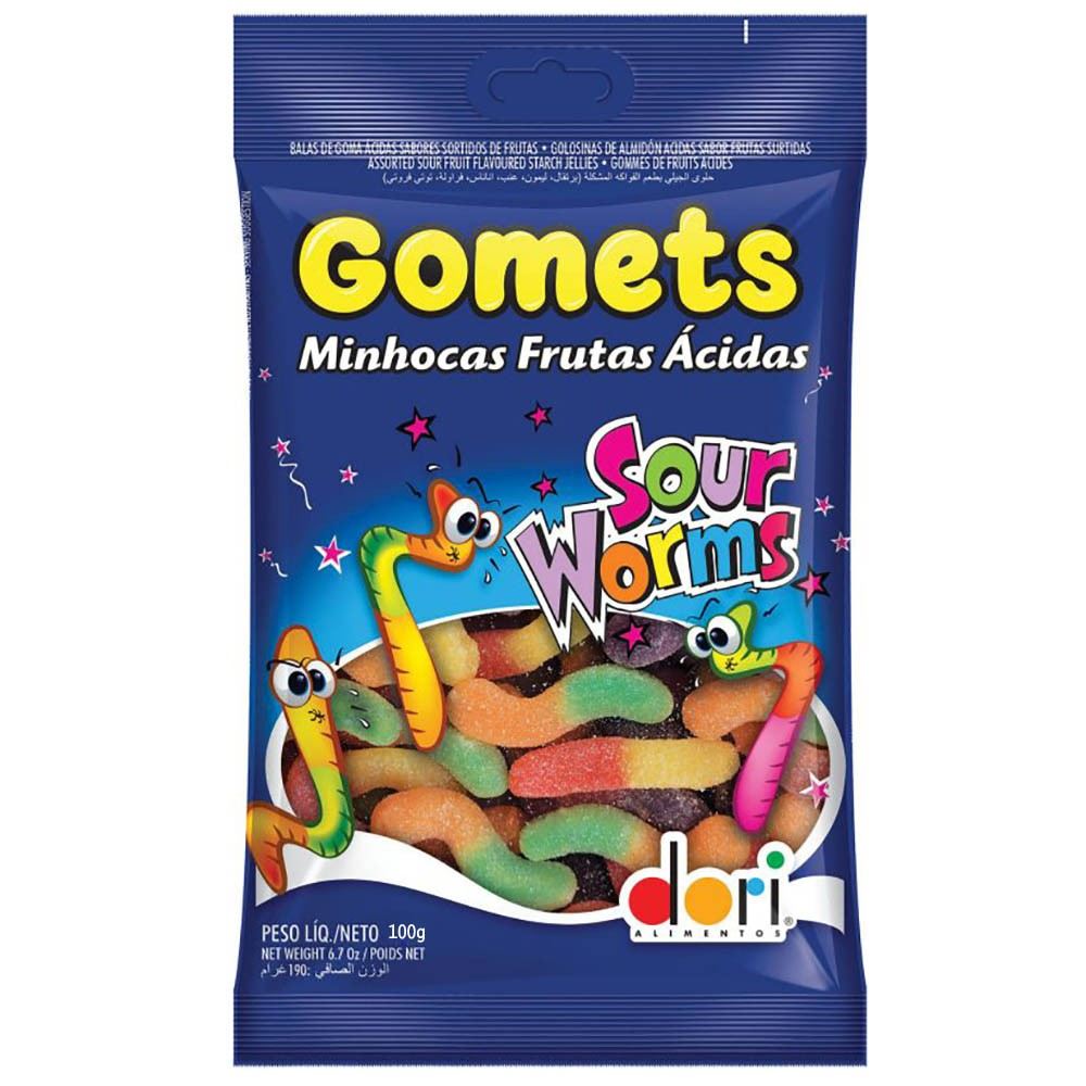 Imagem do produto BALA DE GOMA GOMETS MINHOCA ACIDA 100GR