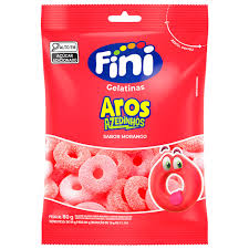 Imagem do produto BALA FINI GELATINA AROS MORANGO 90G