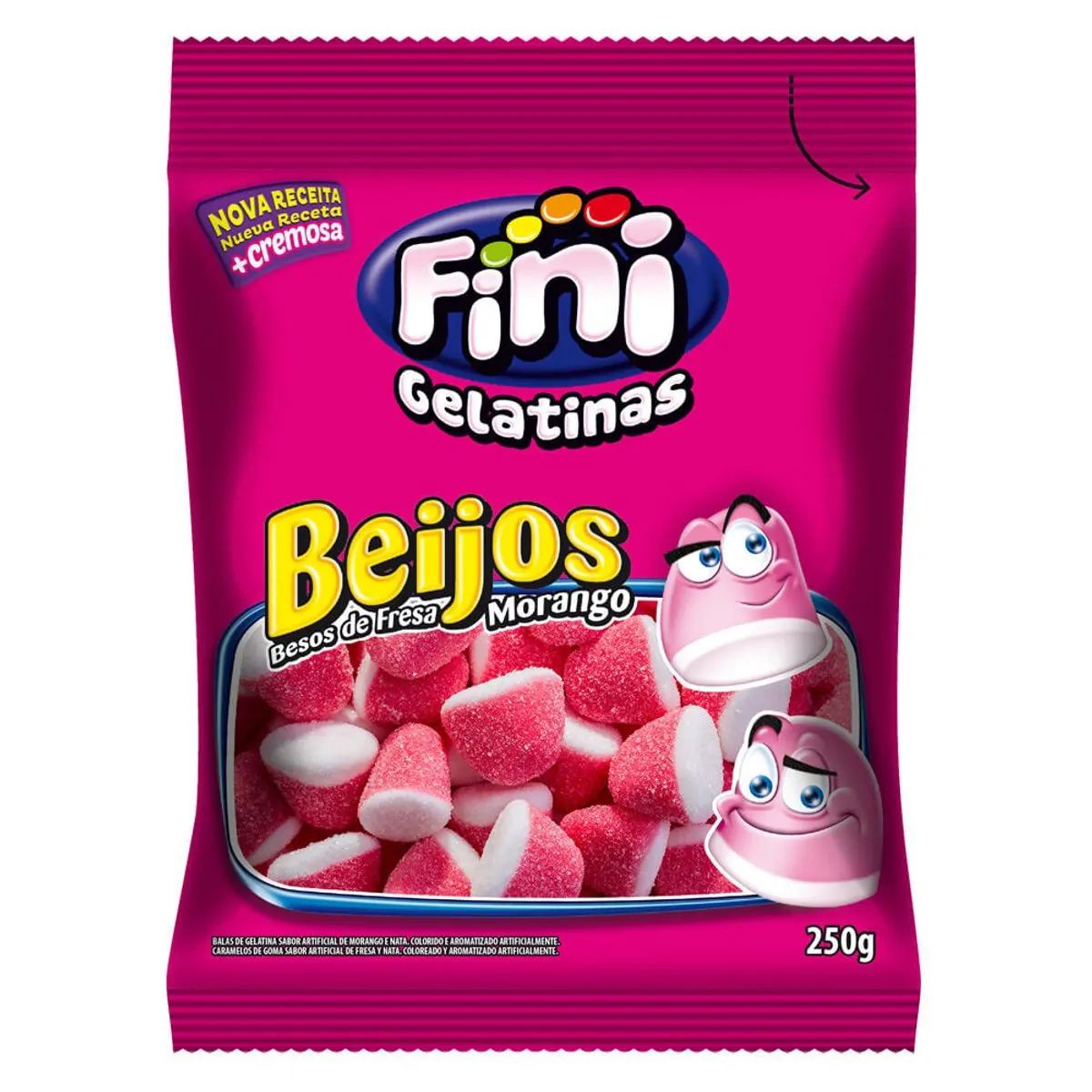 Imagem do produto BALA FINI GELATINA BEIJOS DE MORANGO 250G