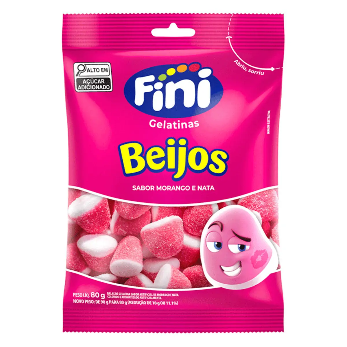 Thumbnail de BALA FINI GELATINA BEIJOS DE MORANGO 90G