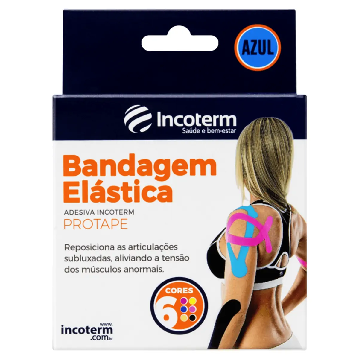 Imagem do produto BANDAGEM ELASTICA FITA KINESIOLOGICA 5M X 5CM AZUL MULTILASER