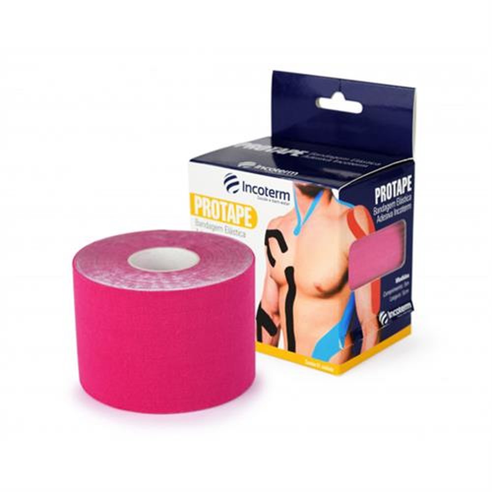 Imagem do produto BANDAGEM ELASTICA FITA KINESIOLOGICA 5M X 5CM ROSA MULTILASER