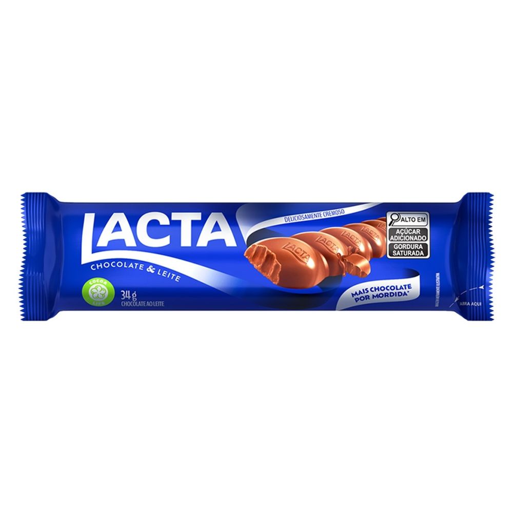 Imagem do produto BARRA DE CHOCOLATE AO LEITE LACTA 34G