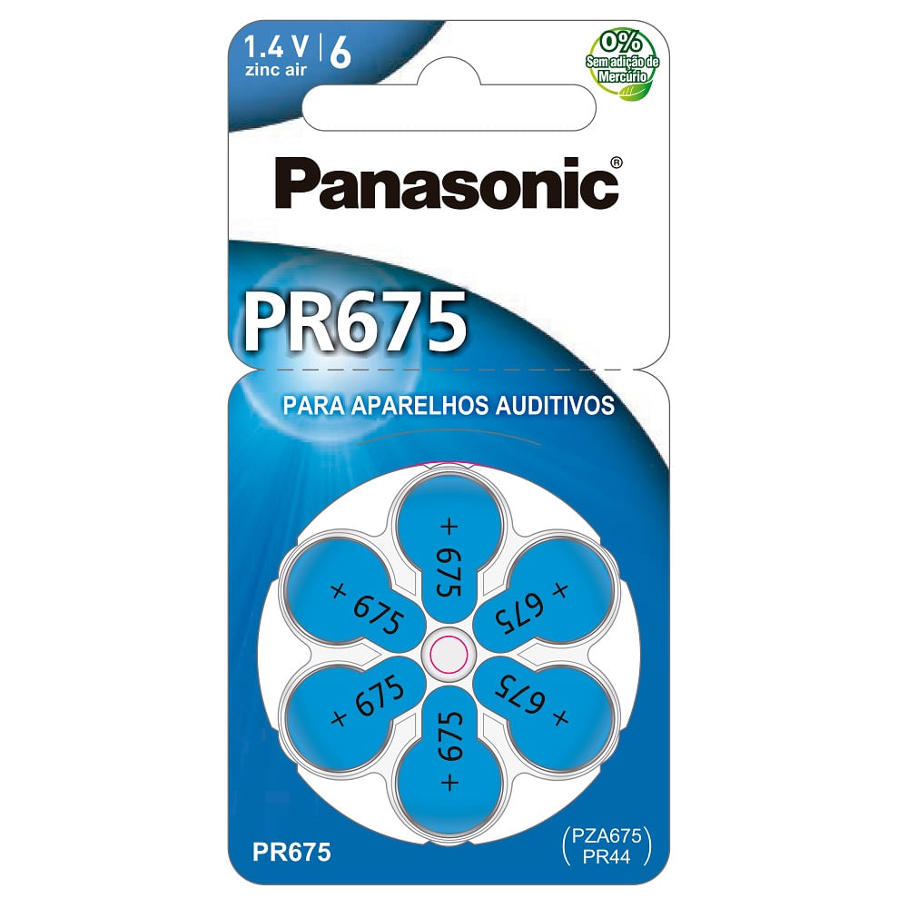 Imagem do produto BATERIA ZINCO PARA APARELHO AUDITIVO 675 PANASONIC