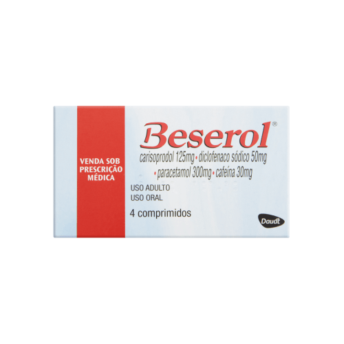 Thumbnail de BESEROL 300MG+125MG+50MG+30MG COM 4 COMPRIMIDOS MEGALABS