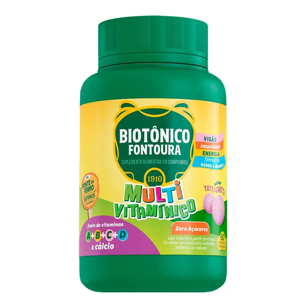 Thumbnail de BIOTONICO FONTOURA MULTIVITAMINICO TUTTI-FRUTTI 60 COMPRIMIDOS MASTIGAVEIS COSMED