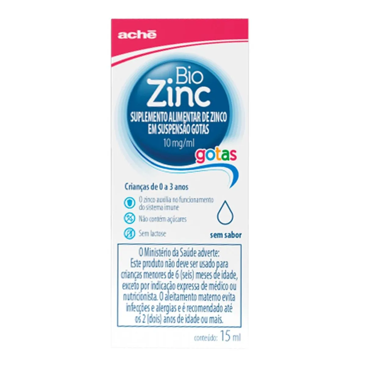 Imagem do produto BIOZINC GOTAS 10MG/ML 15ML ACHE
