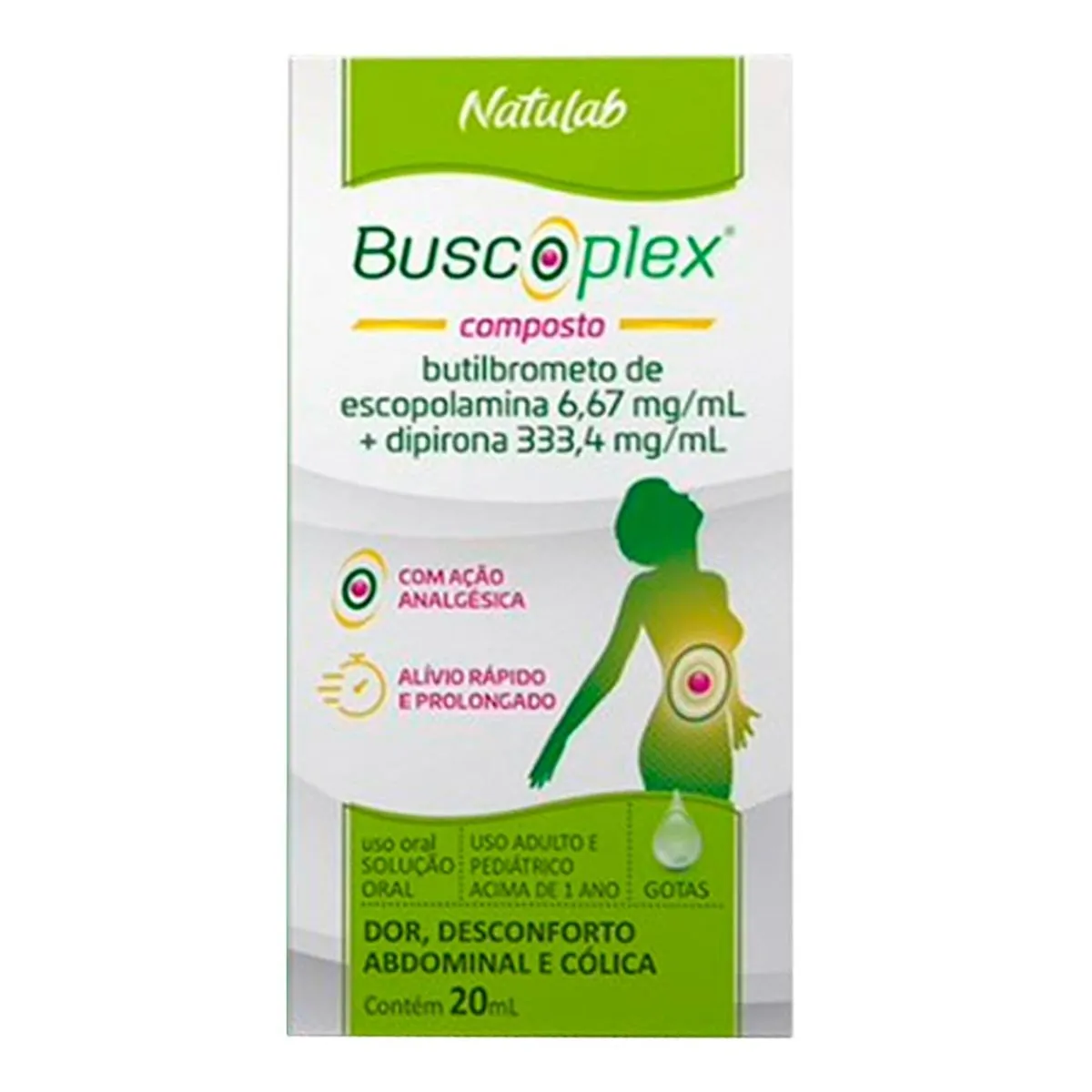 Imagem do produto BUSCOPLEX COMPOSTO 6,67MG/ML + 333,4MG/ML SOLUCAO ORAL GOTAS 20ML NATULAB
