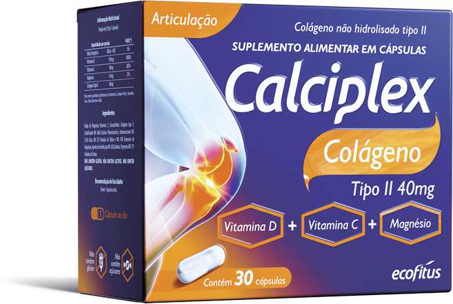 Imagem do produto CALCIPLEX COLAGENO TIPO II 30 CAPSULAS ECOFITUS