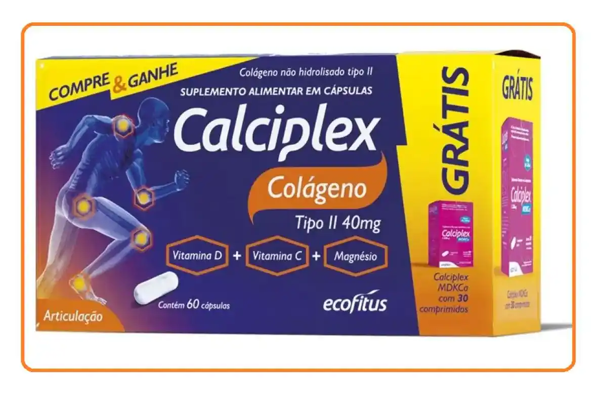 Imagem do produto CALCIPLEX COLAGENO TIPO II 60 CAPSULAS + MDKCA 30 COMPRIMIDOS ECOFITUS
