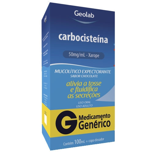 Imagem do produto CARBOCISTEINA 50MG XAROPE ADULTO 100ML GEOLAB
