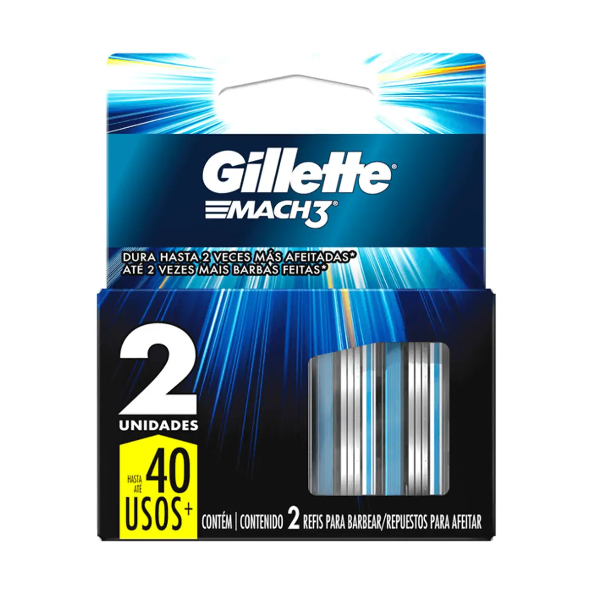 Imagem do produto CARGA DE BARBEADOR GILLETTE MACH3 COM 2 UNIDADES