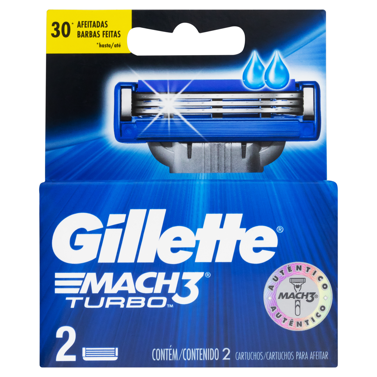 Imagem do produto CARGA DE BARBEADOR GILLETTE MACH3 TURBO COM 2 UNIDADES