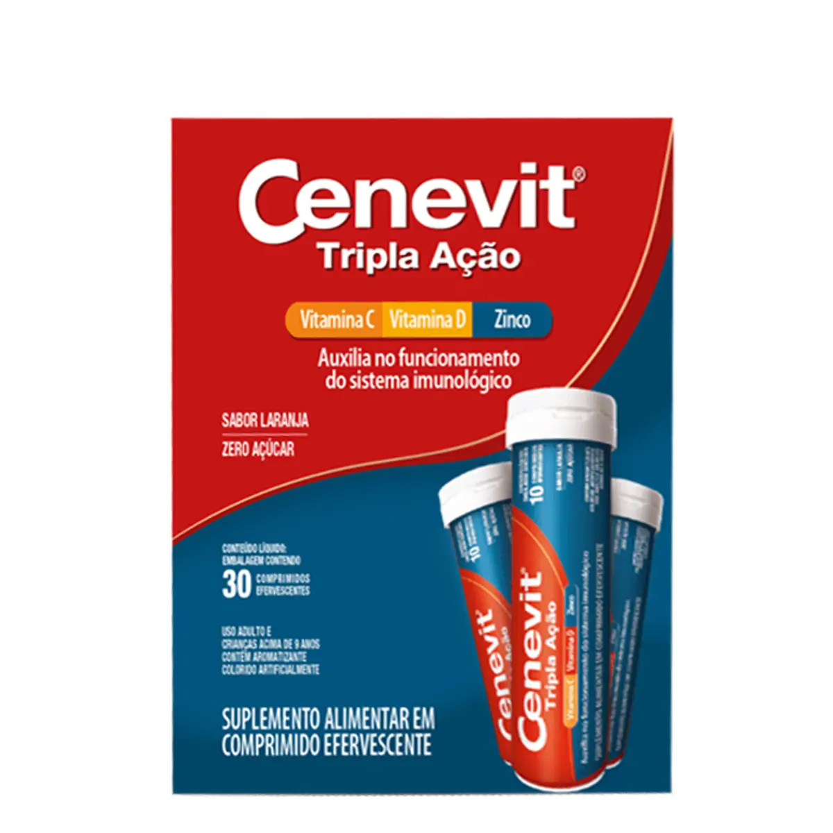 Thumbnail de CENEVIT C TRIPLA ACAO 30 COMPRIMIDOS EFERVESCENTES SEM ACUCAR MULTILAB