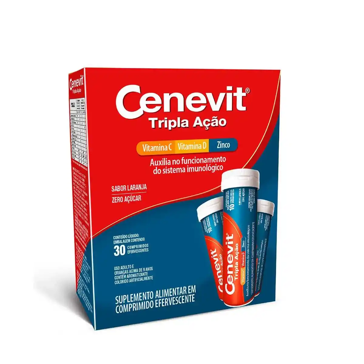 Imagem do produto CENEVIT C TRIPLA ACAO 30 COMPRIMIDOS EFERVESCENTES SEM ACUCAR MULTILAB