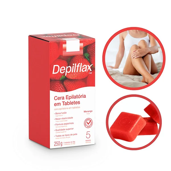 Imagem do produto CERA DEPILATORIA EM TABLETES ROSAS 250G DEPILFLAX