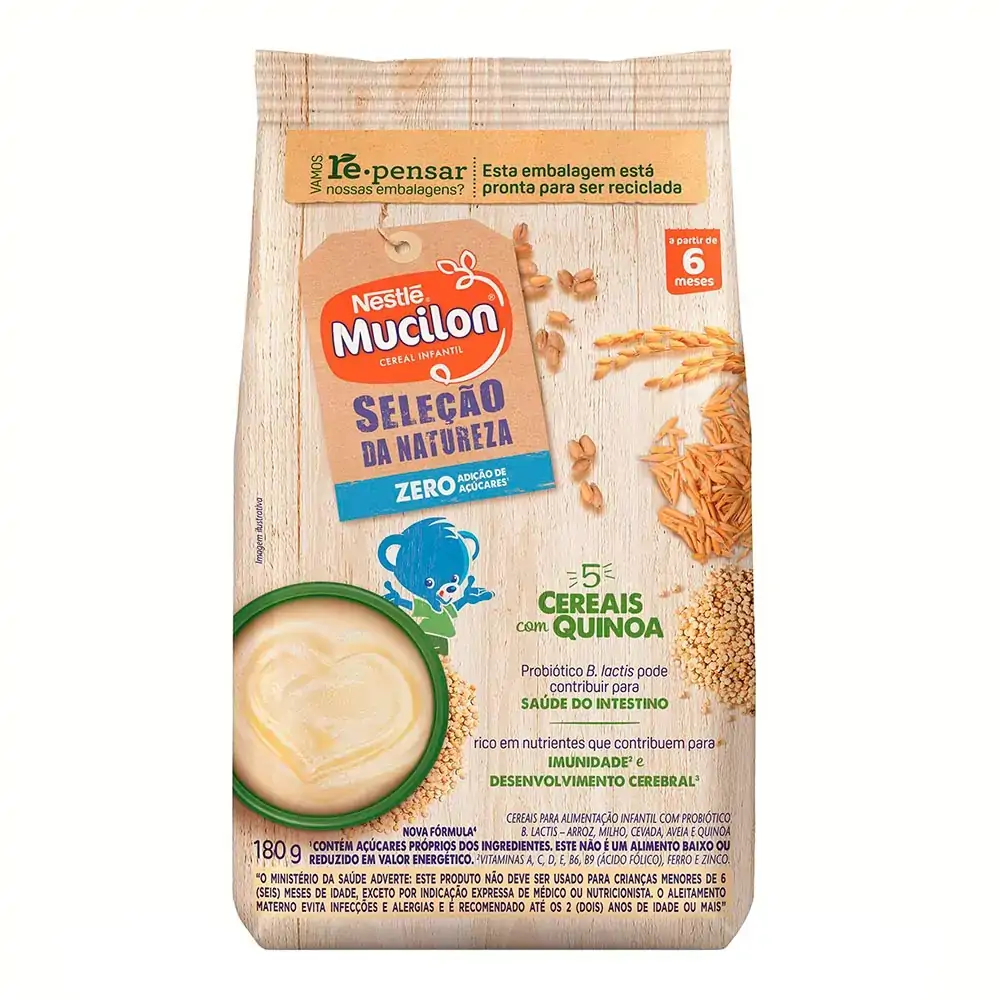 Imagem do produto CEREAL INFANTIL MUCILON SELECAO DA NATUREZA 5 CEREAIS COM QUINOA 180G