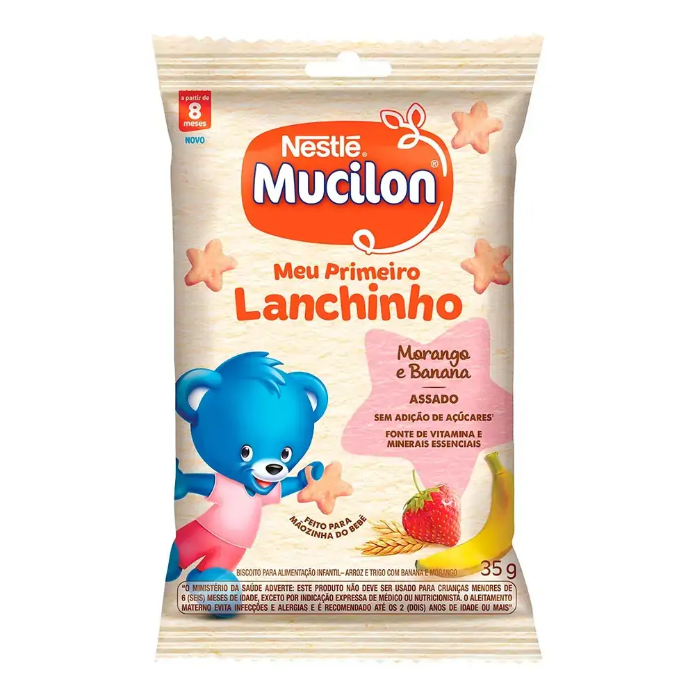 Imagem do produto CEREAL INFANTIL MUCILON SNACKS MORANGO E BANANA 35G