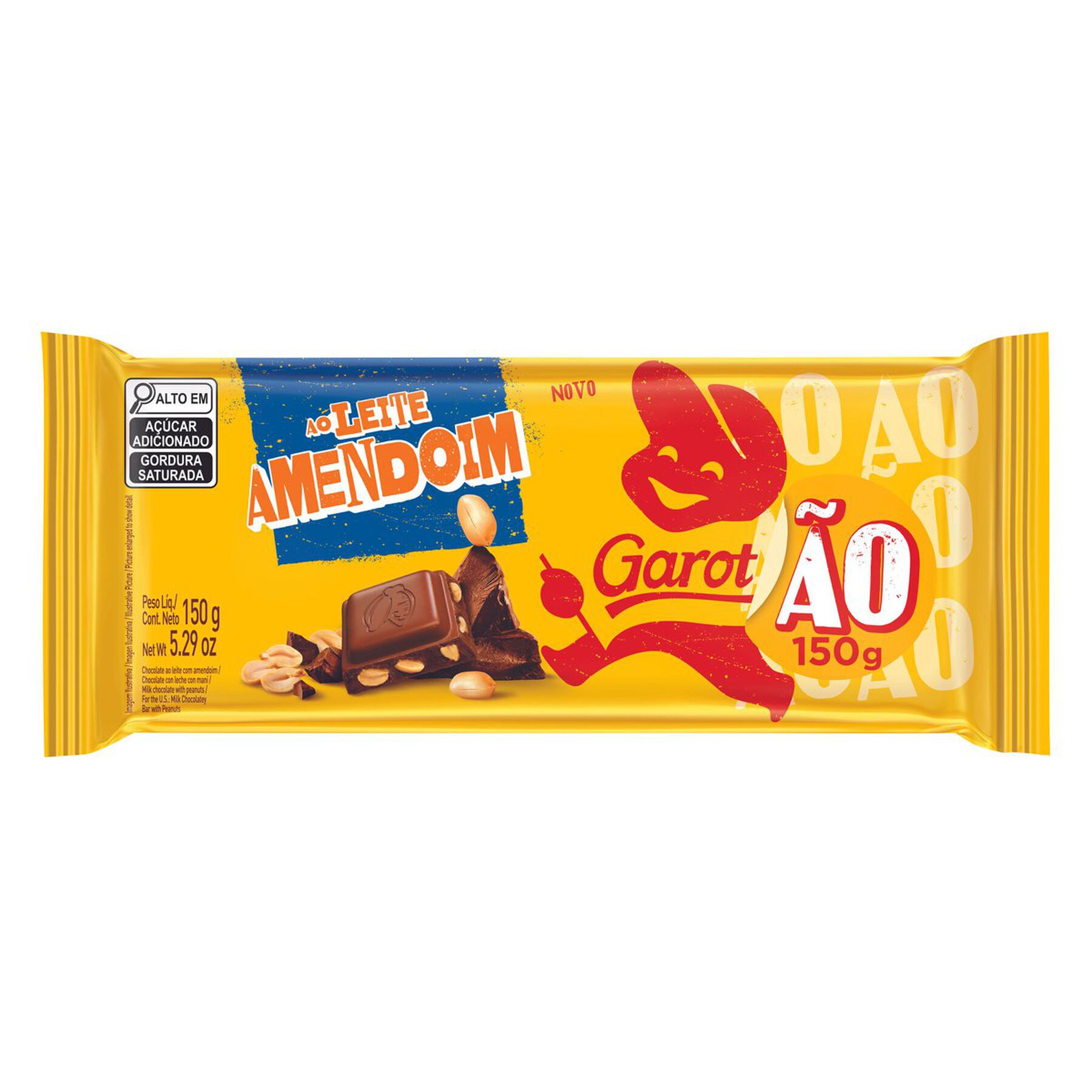 Imagem do produto CHOCOLATE GAROTO AO LEITE COM AMENDOIM TABLETE 150G