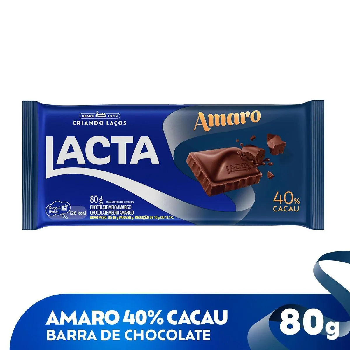 Thumbnail de CHOCOLATE LACTA 40% CACAU AMARGO 80G