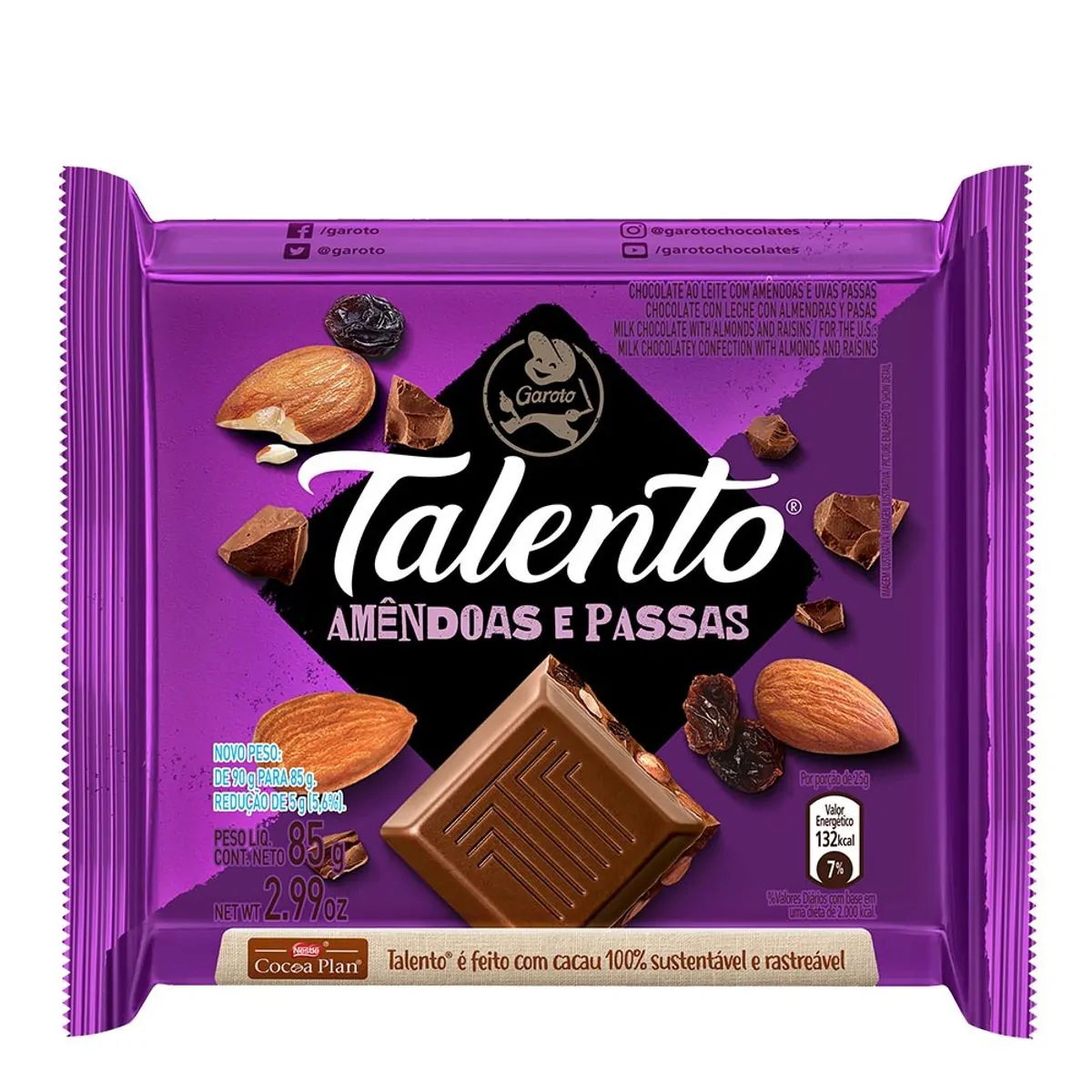 Imagem do produto CHOCOLATE TALENTO AMENDOA E PASSAS