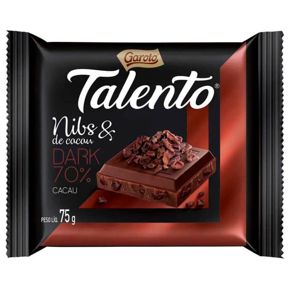 Thumbnail de CHOCOLATE TALENTO DARK NIBS DE CACAU 70% 75G