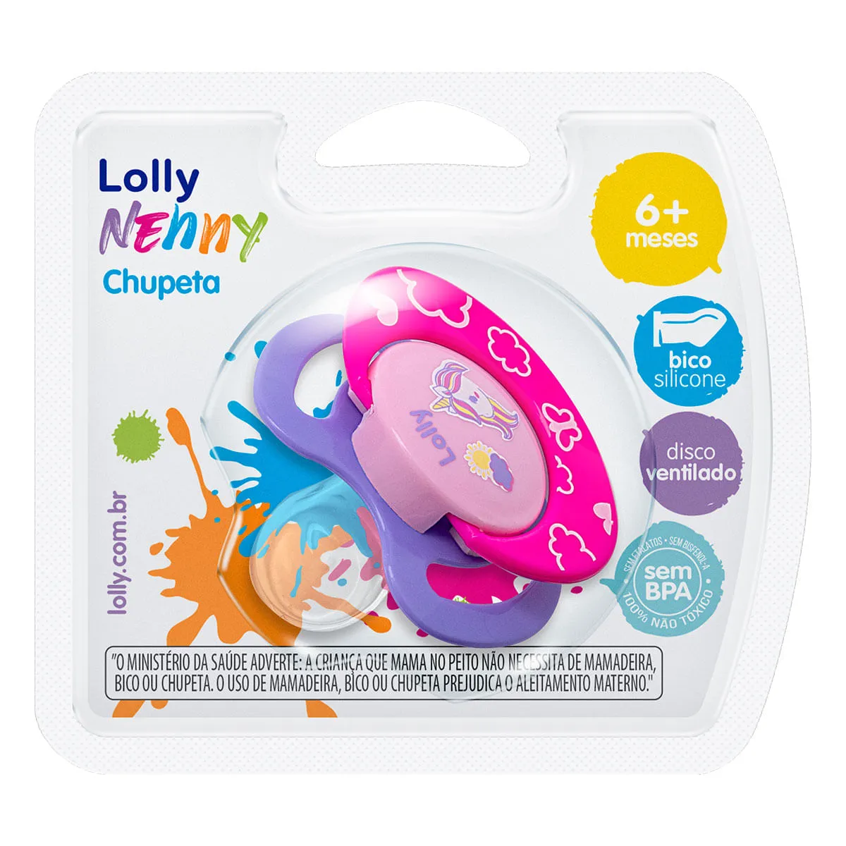 Imagem do produto CHUPETA LOLLY VIVA SILICONE ORTODONTICA T2 ROSA