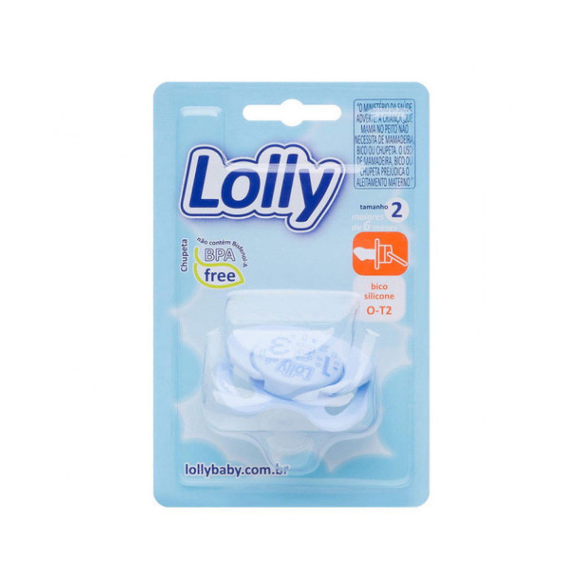 Imagem do produto CHUPETA TIP SILICONE ORTODONTICA T2 AZUL LOLLY