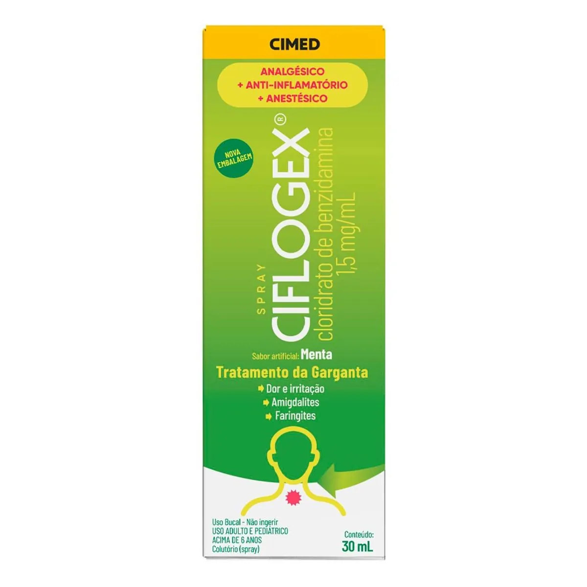 CIFLOGEX 1,5MG/ML COLUTORIO SPRAY 30ML SABOR MENTA CIMED