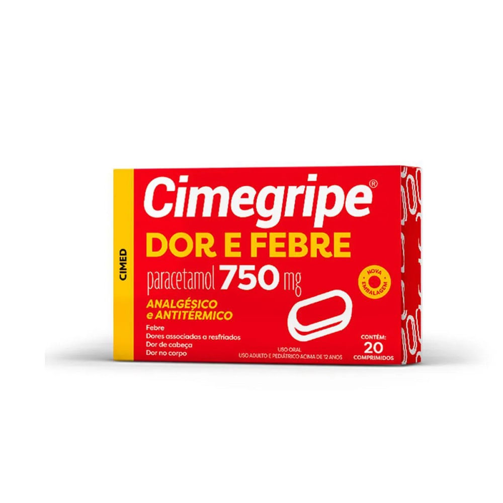 Imagem do produto CIMEGRIPE DOR E FEBRE 750MG COM 20 COMPRIMIDOS CIMED