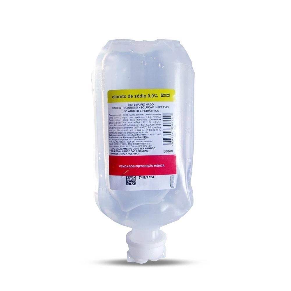 Imagem do produto CLORETO DE SODIO 9MG/ML SOLUCAO INJETAVEL FRESENIUS KABI FRASCO 500ML