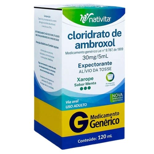 Imagem do produto CLORIDRATO DE AMBROXOL 30MG/5ML NATIVITA XAROPE ADULTO 100ML